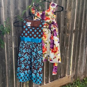 Lot 2 floral dresses Bonnie jean and rare edition